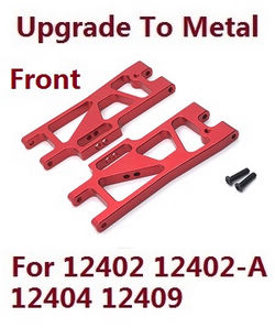 Shcong Wltoys 12401 12402 12402-A 12403 12404 RC Car accessories list spare parts upgrade to metal arm as-lower front swing (metal Red color)