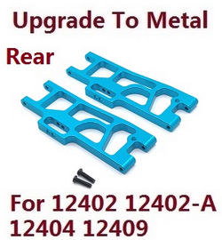 Shcong Wltoys 12401 12402 12402-A 12403 12404 RC Car accessories list spare parts upgrade to metal arm as-rear lower swing (metal Blue color) - Click Image to Close