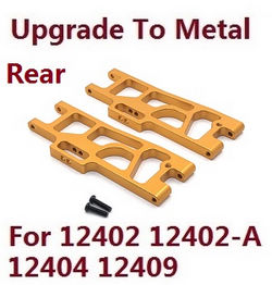 Shcong Wltoys 12401 12402 12402-A 12403 12404 RC Car accessories list spare parts upgrade to metal arm as-rear lower swing (metal Gold color) - Click Image to Close