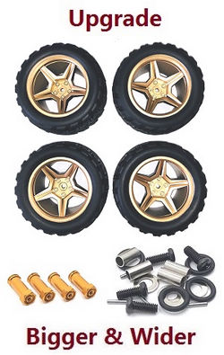 Shcong Wltoys 12401 12402 12402-A 12403 12404 RC Car accessories list spare parts upgrade tires 4pcs (Gold) - Click Image to Close