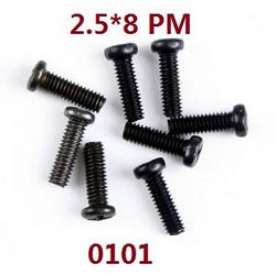 Shcong Wltoys 124012 124011 RC Car accessories list spare parts pan head screws M2.5*8 PM 0101 - Click Image to Close
