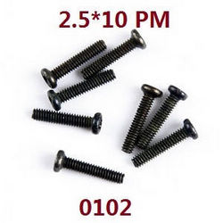 Shcong Wltoys 124012 124011 RC Car accessories list spare parts pan head screws M2.5*10 PM 0102 - Click Image to Close