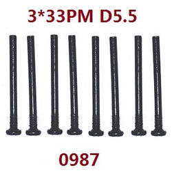 Shcong Wltoys 124012 124011 RC Car accessories list spare parts cross round head step screw machine teeth M3*33 0987 - Click Image to Close