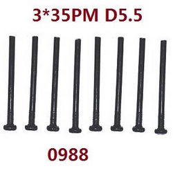 Shcong Wltoys 124012 124011 RC Car accessories list spare parts cross round head step screw machine teeth M3*35 0988 - Click Image to Close