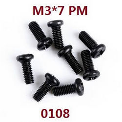 Shcong Wltoys 124012 124011 RC Car accessories list spare parts pan head screws M3*7 0108 - Click Image to Close