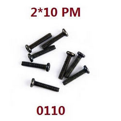 Shcong Wltoys 124012 124011 RC Car accessories list spare parts pan head screws M2*10 0110 - Click Image to Close