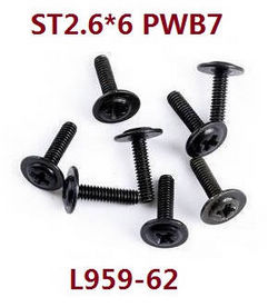 Shcong Wltoys 124012 124011 RC Car accessories list spare parts the pan head with dielectric self tapping screw 2.6*6 PWB7 L959-62