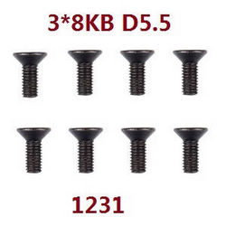 Shcong Wltoys 124012 124011 RC Car accessories list spare parts countersunk head screws 3*8KB 1231