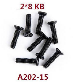 Shcong Wltoys 124012 124011 RC Car accessories list spare parts countersunk head screws 2*8KB A202-15 - Click Image to Close