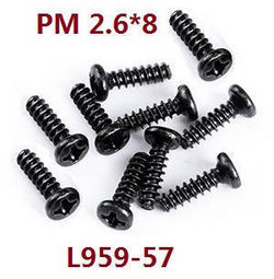Shcong Wltoys 124012 124011 RC Car accessories list spare parts round head self tapping screws 2.6*8 L959-57 - Click Image to Close