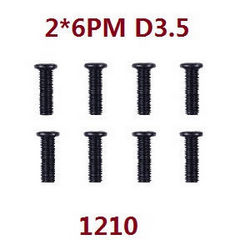 Shcong Wltoys 124012 124011 RC Car accessories list spare parts cross head machine screws M2*6 1210 - Click Image to Close