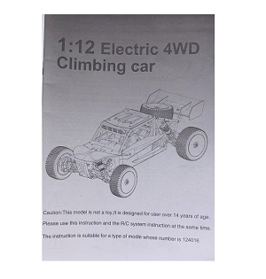 Shcong Wltoys 124016 RC Car accessories list spare parts English manual book - Click Image to Close