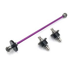 Shcong Wltoys 124016 RC Car accessories list spare parts main drving shaft with gears and differential module Metal Purple