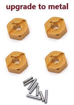 Shcong Wltoys XK 144010 RC Car accessories list spare parts hexagon adapter Metal Gold - Click Image to Close