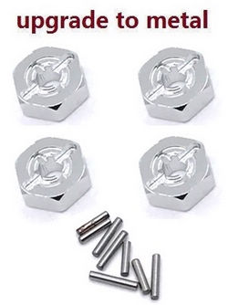 Shcong Wltoys 124019 RC Car accessories list spare parts hexagon adapter Metal Silver