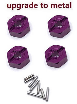 Shcong Wltoys 124017 RC Car accessories list spare parts hexagon adapter Metal Purple - Click Image to Close