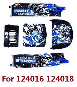 Shcong Wltoys 124016 RC Car accessories list spare parts car shell set (Blue)