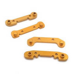 Shcong Wltoys XK 144010 RC Car accessories list spare parts front and rear swing arm strengthening plate Gold - Click Image to Close