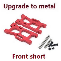 Shcong Wltoys XK 144010 RC Car accessories list spare parts front short swing arm Metal Red - Click Image to Close