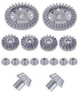 Shcong Wltoys 124017 RC Car accessories list spare parts differential gears set 16pcs - Click Image to Close