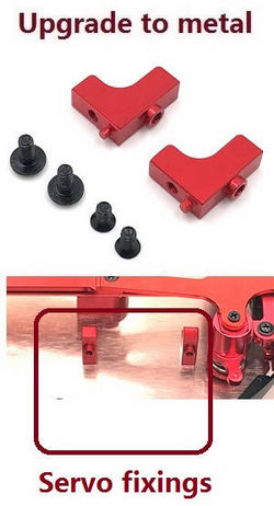 Shcong Wltoys 124019 RC Car accessories list spare parts fixed set for the SERVO Metal Red - Click Image to Close