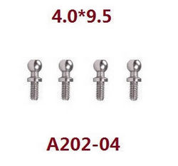 Shcong Wltoys 124019 RC Car accessories list spare parts ball head screws 4.0*9.5 A202-04 - Click Image to Close
