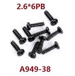 Shcong Wltoys 124019 RC Car accessories list spare parts screws 2.6*6PB A949-38