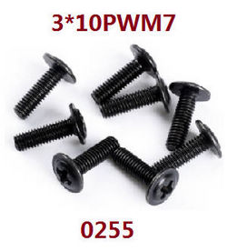 Shcong Wltoys 124018 RC Car accessories list spare parts screws 3*10PWM7 0255