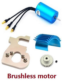 Shcong Wltoys 124018 RC Car accessories list spare parts upgrade to brushless motor kit E (Motor + Gear + Fixed board + Heat sink)