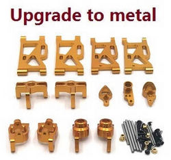 Shcong Wltoys 144001 RC Car accessories list spare parts 6-In-1 upgrade to metal kit Gold