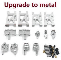 Shcong Wltoys 144002 RC Car accessories list spare parts 6-In-1 upgrade to metal kit Silver
