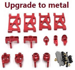 Shcong Wltoys 144002 RC Car accessories list spare parts 6-In-1 upgrade to metal kit Red