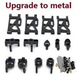 Shcong Wltoys XK 144010 RC Car accessories list spare parts 6-In-1 upgrade to metal kit Black