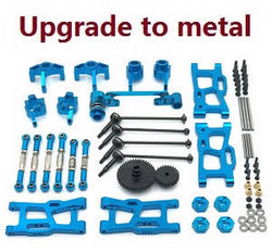 Shcong Wltoys XK 144010 RC Car accessories list spare parts 11-In-1 upgrade to metal kit Blue