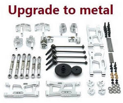 Shcong Wltoys 144002 RC Car accessories list spare parts 11-In-1 upgrade to metal kit Silver