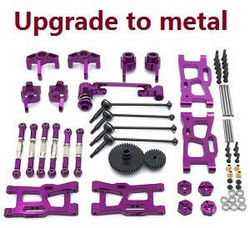 Shcong Wltoys 144001 RC Car accessories list spare parts 11-In-1 upgrade to metal kit Purple