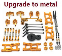 Shcong Wltoys XK 144010 RC Car accessories list spare parts 11-In-1 upgrade to metal kit Gold