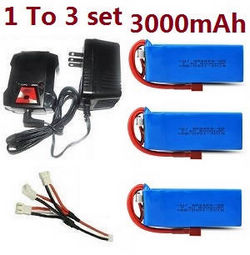 Shcong Wltoys 124018 RC Car accessories list spare parts 1 to 3 balance charger set + 7.4V 3000mAh battery set
