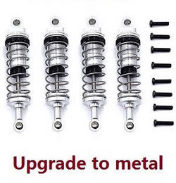 Shcong Wltoys 144001 RC Car accessories list spare parts shock absorber set Metal Silver - Click Image to Close