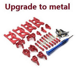Shcong Wltoys 144002 RC Car accessories list spare parts 7-IN-1 upgrade to metal kit Red - Click Image to Close