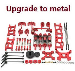 Shcong Wltoys 144001 RC Car accessories list spare parts 13-IN-1 upgrade to metal kit Red - Click Image to Close