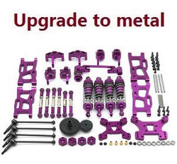 Shcong Wltoys 124017 RC Car accessories list spare parts 13-IN-1 upgrade to metal kit Purple - Click Image to Close