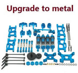 Shcong Wltoys 144001 RC Car accessories list spare parts 13-IN-1 upgrade to metal kit Blue - Click Image to Close
