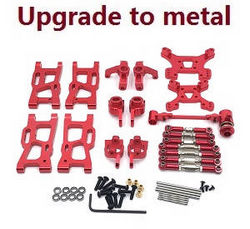 Shcong Wltoys 124019 RC Car accessories list spare parts 8-IN-1 upgrade to metal kit Red