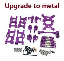 Shcong Wltoys 144002 RC Car accessories list spare parts 8-IN-1 upgrade to metal kit Purple