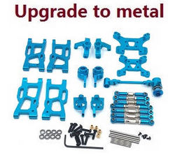 Shcong Wltoys 124019 RC Car accessories list spare parts 8-IN-1 upgrade to metal kit Blue - Click Image to Close