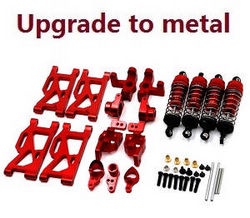 Shcong Wltoys 144001 RC Car accessories list spare parts 7-IN-1 upgrade to metal kit Red - Click Image to Close
