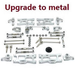 Shcong Wltoys 144002 RC Car accessories list spare parts 12-IN-1 upgrade to metal kit Silver