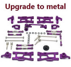 Shcong Wltoys 124017 RC Car accessories list spare parts 12-IN-1 upgrade to metal kit Purple