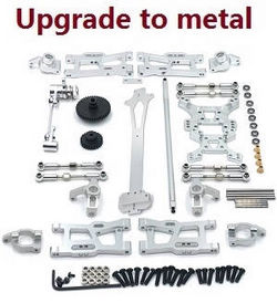 Shcong Wltoys 124017 RC Car accessories list spare parts 12-IN-1 upgrade to metal kit Silver - Click Image to Close